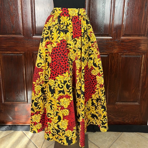 7th Avenue Design Studio NY&C Mixed Print Open Front Skirt with Pants Medium New - Picture 3 of 5
